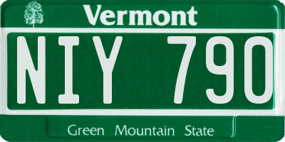 VT license plate NIY790