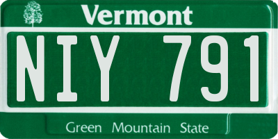 VT license plate NIY791