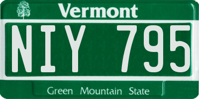 VT license plate NIY795