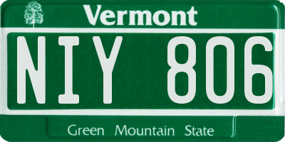 VT license plate NIY806