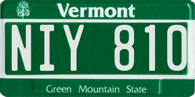 VT license plate NIY810