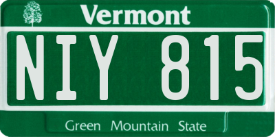 VT license plate NIY815