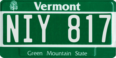 VT license plate NIY817