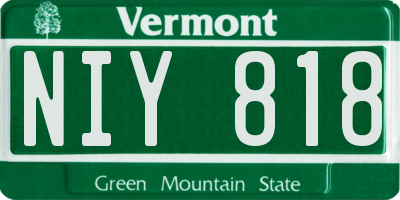VT license plate NIY818
