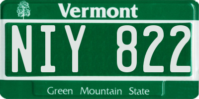 VT license plate NIY822