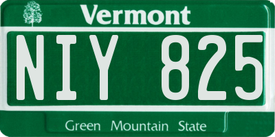 VT license plate NIY825