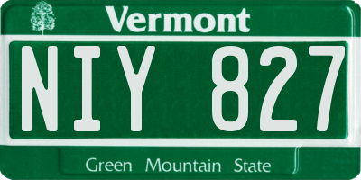 VT license plate NIY827