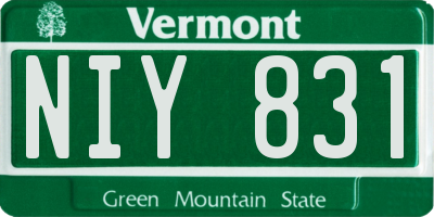 VT license plate NIY831