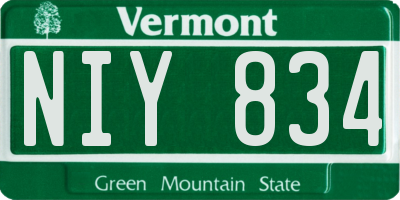 VT license plate NIY834