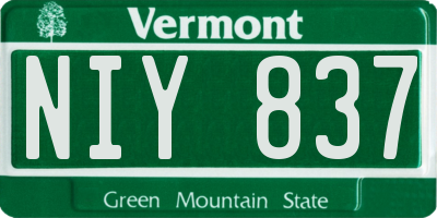 VT license plate NIY837