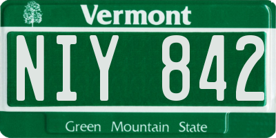 VT license plate NIY842