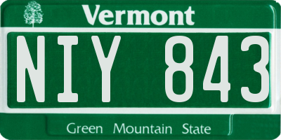 VT license plate NIY843