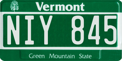 VT license plate NIY845