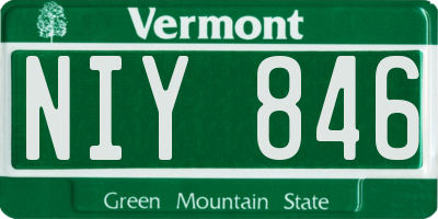 VT license plate NIY846