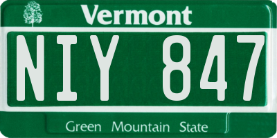 VT license plate NIY847