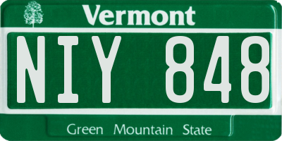 VT license plate NIY848
