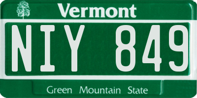 VT license plate NIY849