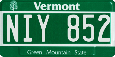 VT license plate NIY852