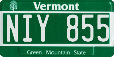 VT license plate NIY855