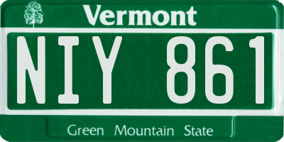 VT license plate NIY861