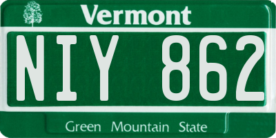 VT license plate NIY862