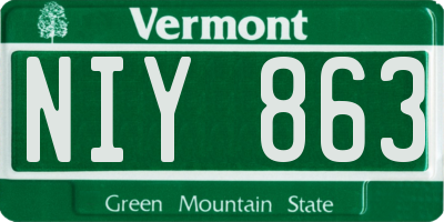 VT license plate NIY863
