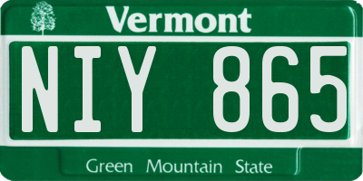 VT license plate NIY865