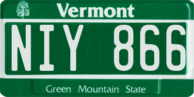 VT license plate NIY866
