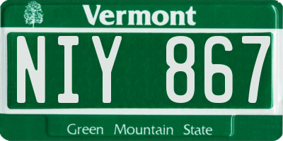 VT license plate NIY867