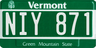 VT license plate NIY871