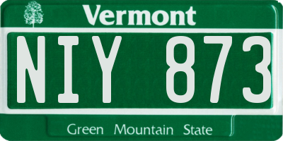 VT license plate NIY873