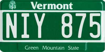 VT license plate NIY875