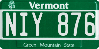 VT license plate NIY876