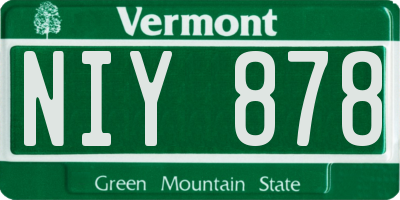 VT license plate NIY878