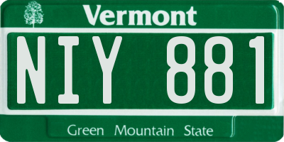 VT license plate NIY881