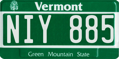 VT license plate NIY885