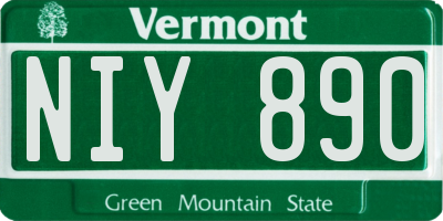 VT license plate NIY890