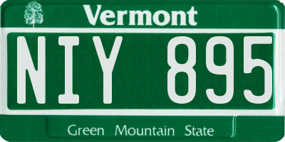 VT license plate NIY895
