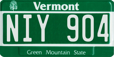 VT license plate NIY904