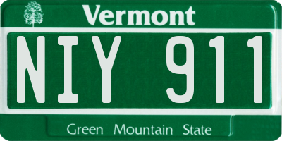 VT license plate NIY911