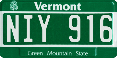 VT license plate NIY916