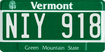VT license plate NIY918