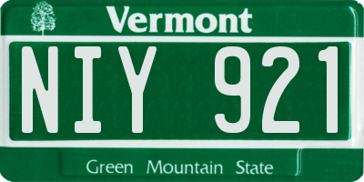 VT license plate NIY921