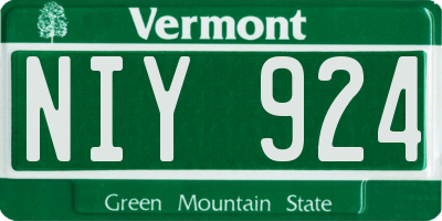 VT license plate NIY924
