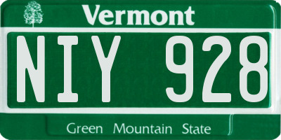 VT license plate NIY928