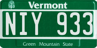 VT license plate NIY933