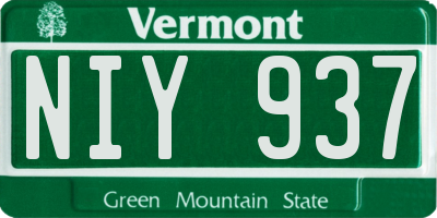 VT license plate NIY937