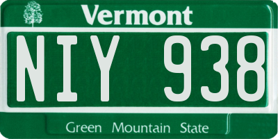 VT license plate NIY938