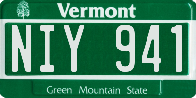 VT license plate NIY941