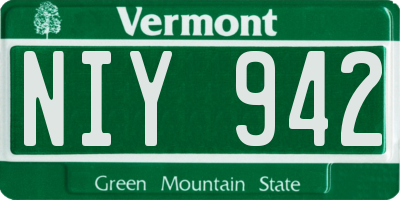 VT license plate NIY942